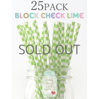 メイソンジャー Ball Mason jar タンブラー エコ 再生可能 紙ストロー25本入り サーキュラーエコノミー Block Check Lime