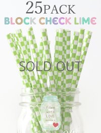 メイソンジャー Ball Mason jar タンブラー エコ 再生可能 紙ストロー25本入り サーキュラーエコノミー Block Check Lime