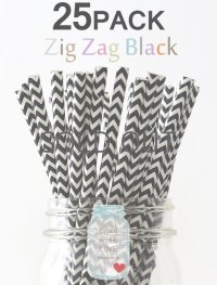 メイソンジャー Ball Mason jar タンブラー エコ 再生可能 紙ストロー25本入り サーキュラーエコノミー Zig Zag Black