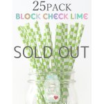 画像: メイソンジャー Ball Mason jar タンブラー エコ 再生可能 紙ストロー25本入り サーキュラーエコノミー Block Check Lime